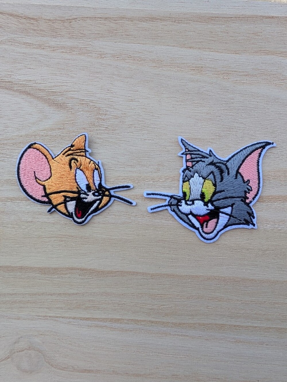 Tom & Jerry Embroidered Patches Iron On New NWOT cats